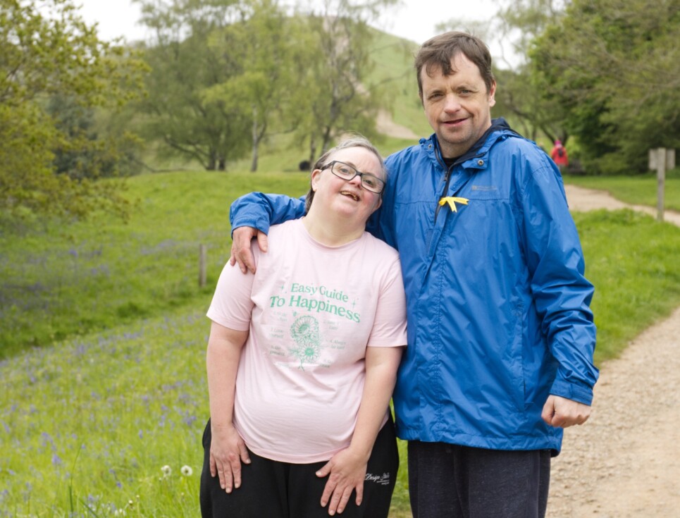 Two people taking part in the Malvern Hills Walk